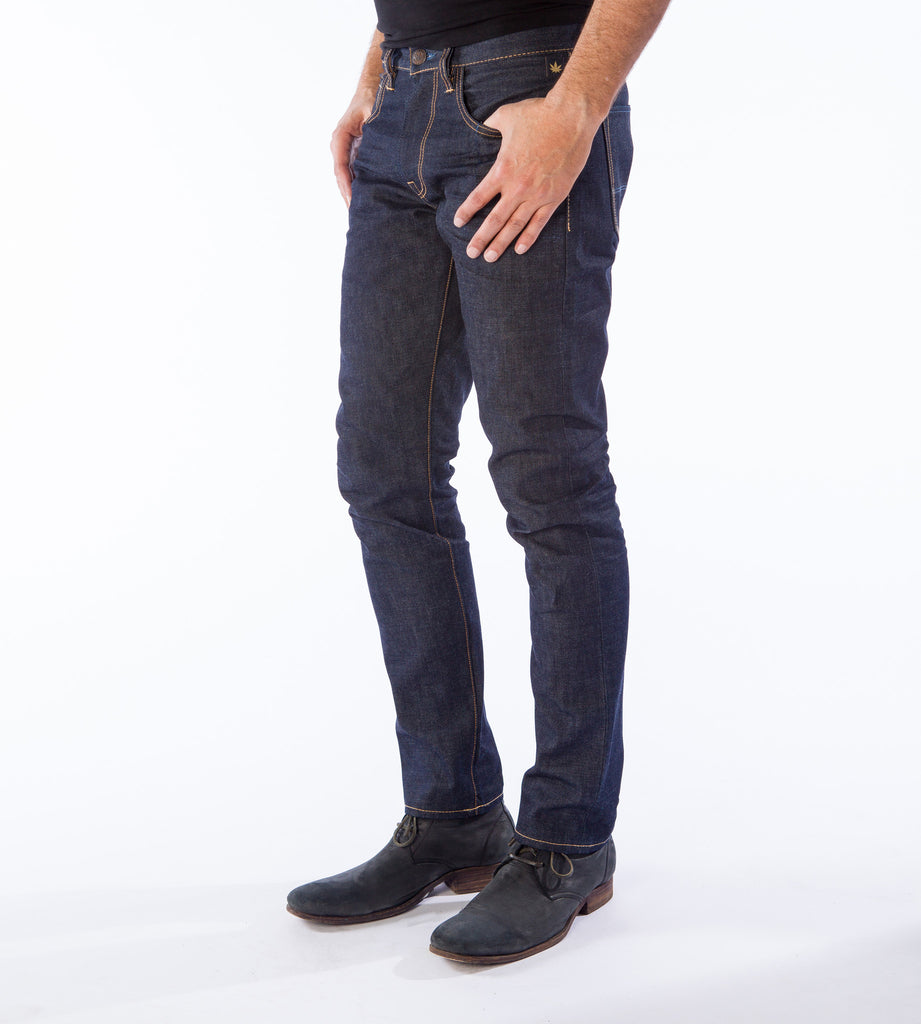 Men’s Straight Fit Premium Hemp Selvedge Jeans – Rigid Dark
