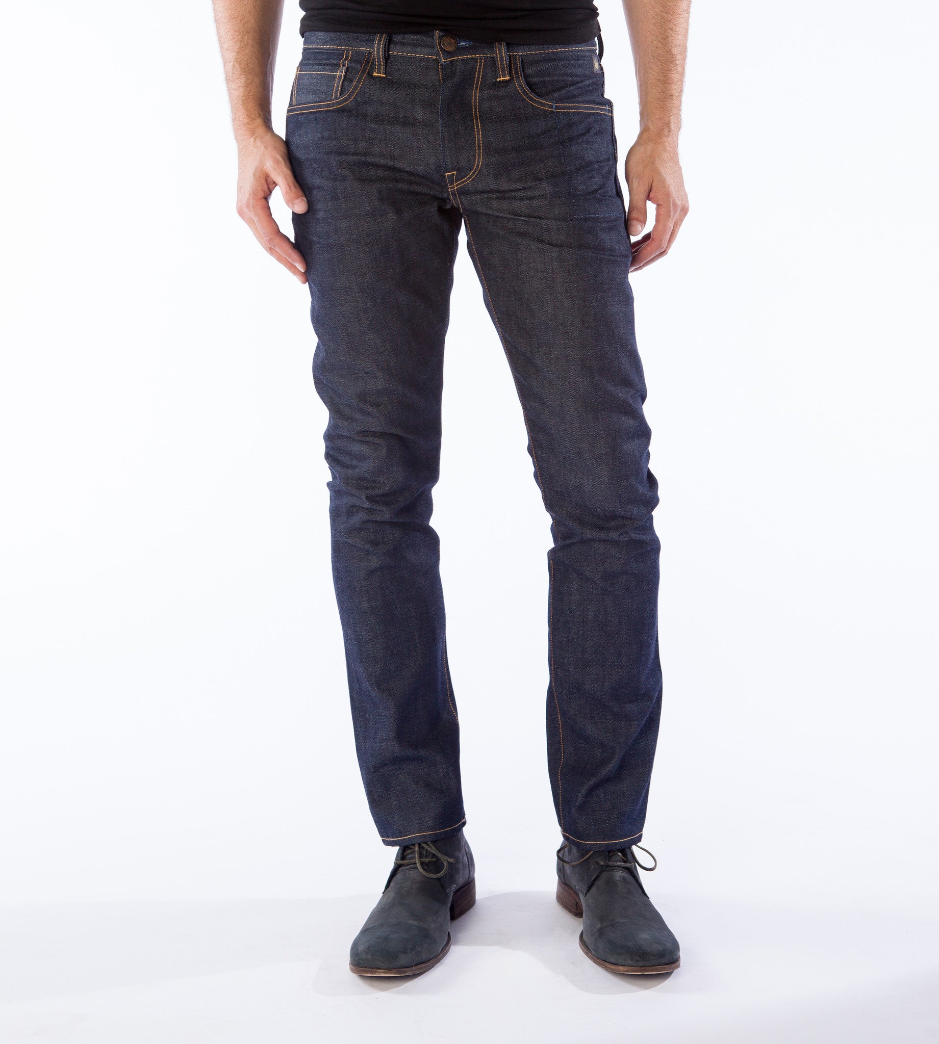 Men\'s Straight Fit Premium Hemp Blend Selvedge - Hemp Blue